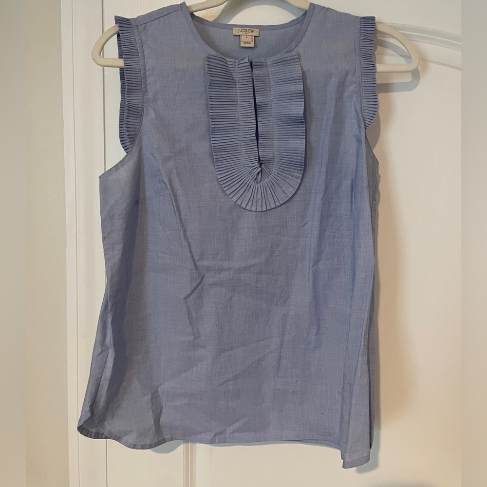 Jcrew sleeveless ruffle blouse